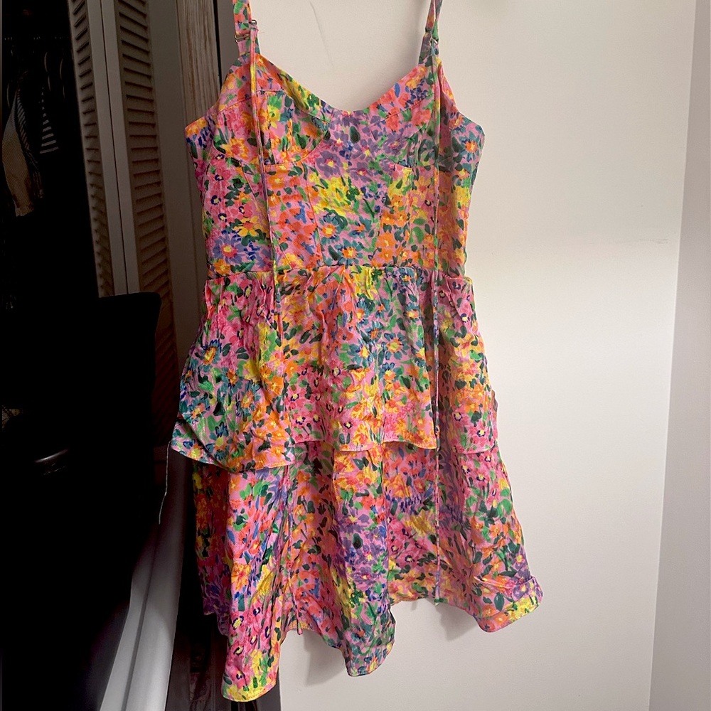 Amanda uprichard small floral ruffle dress mini dress NWT!!!